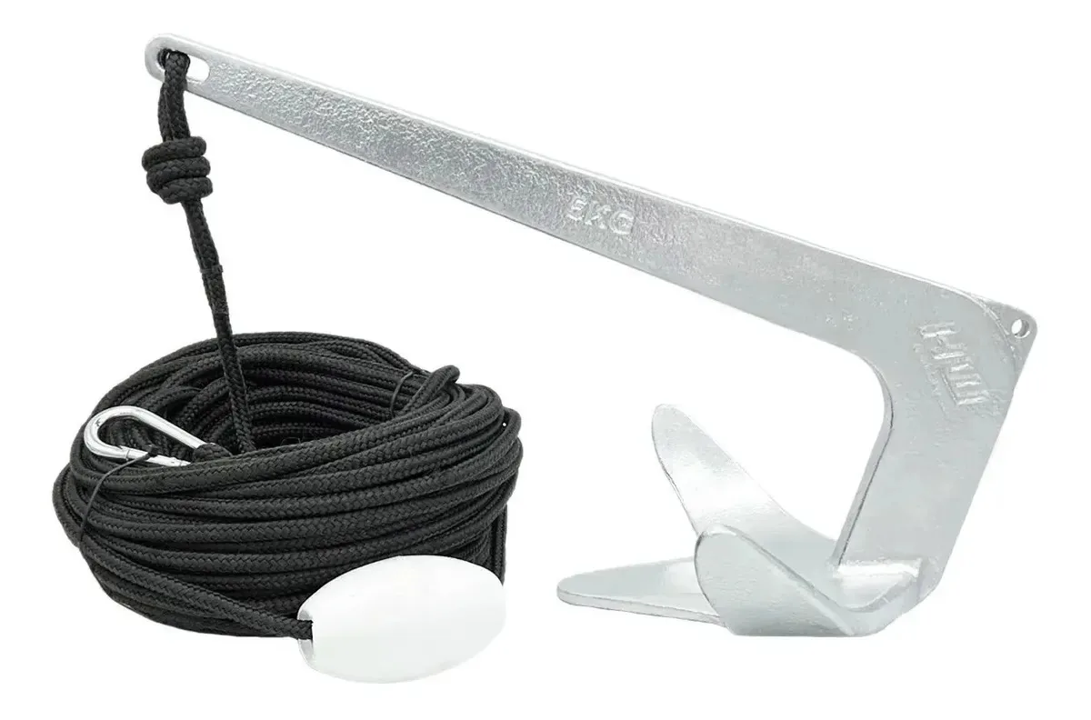 Kit Âncora 5kg (50 Metros) Bruce HW para Barco Veleiro ou Lancha - Galvanizada sem Solda