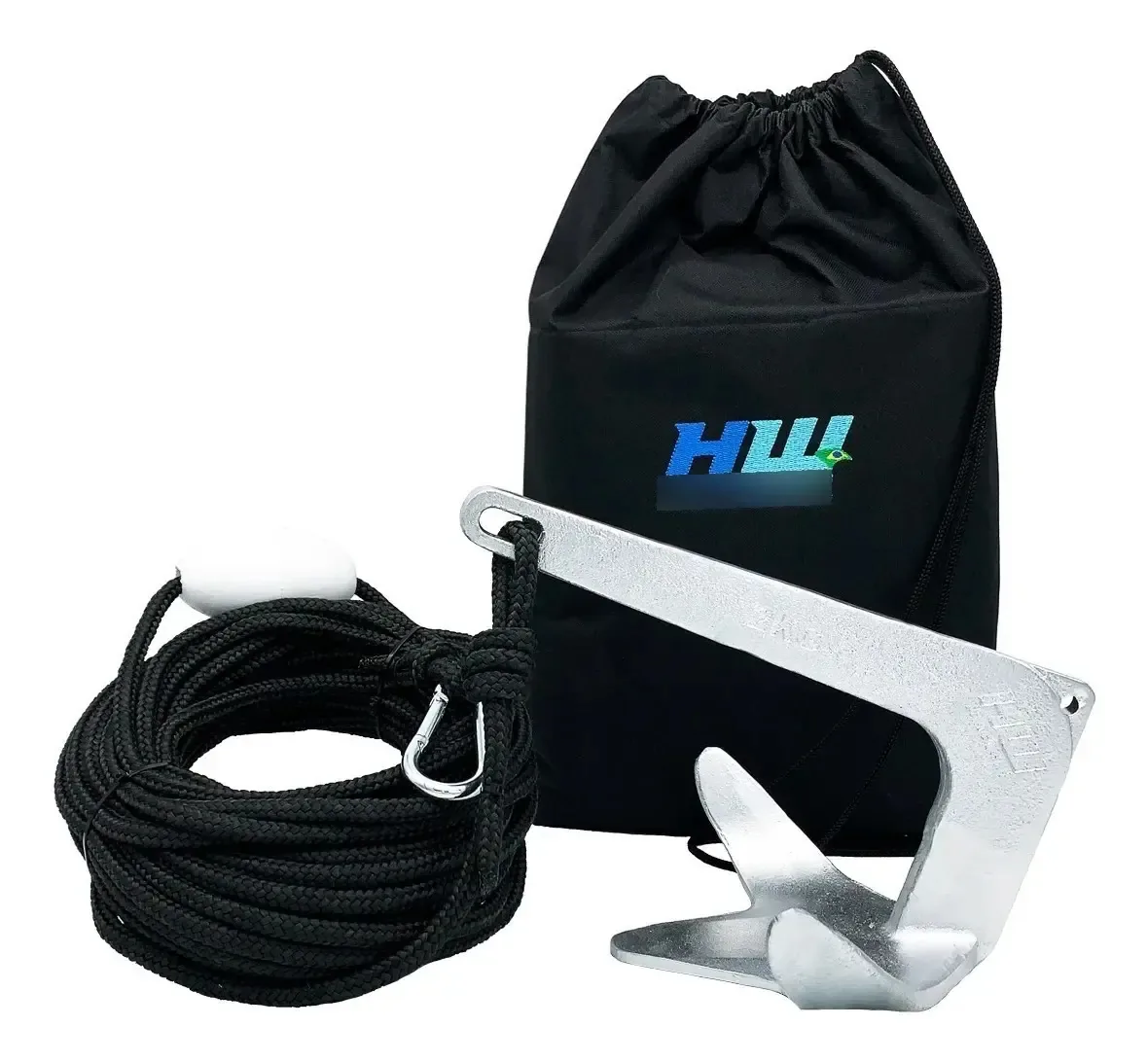 Kit Ancora 3,5kg Bruce HW (50 metros) Bolsa para Jet-ski Barco Veleiro - Galvanizada sem Solda