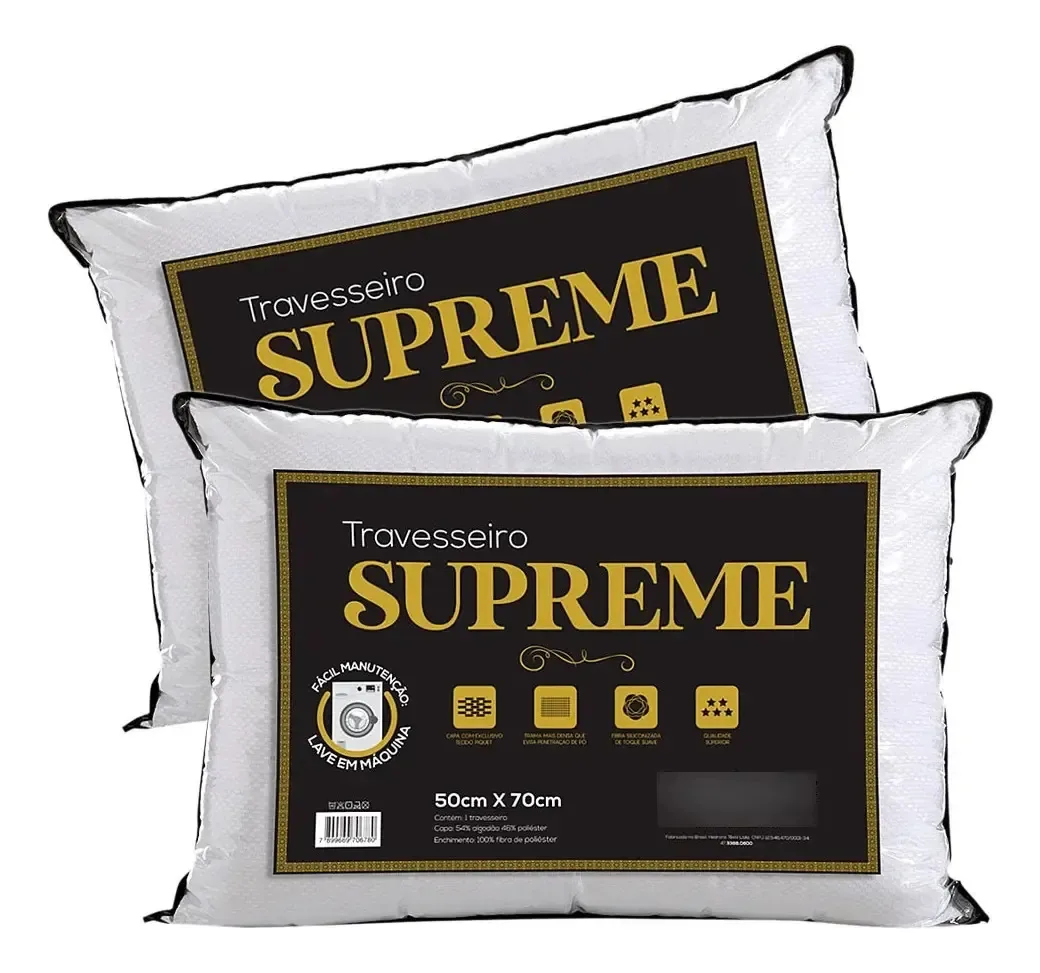Kit 2 Travesseiros Supreme 70x50 Piquet - Hedrons - Akasa
