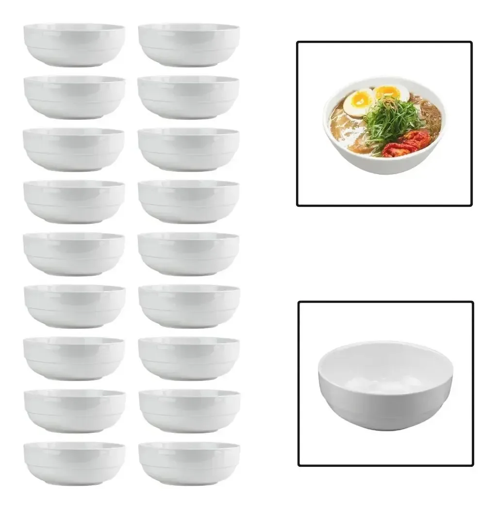 Kit 18 Tigelas Bowl 1150ml Melamina Cumbuca Sopa Salada