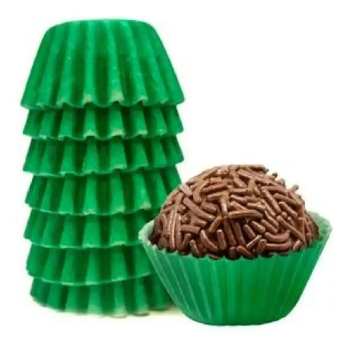 1000 Forminhas N5 De Papel Impermeável Forneáveis Brigadeiro Cor Verde