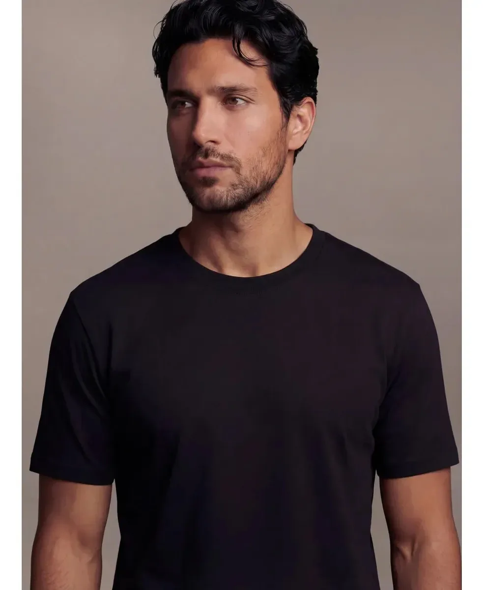 Kit 2 Camisetas Crew-neck Preto Preto