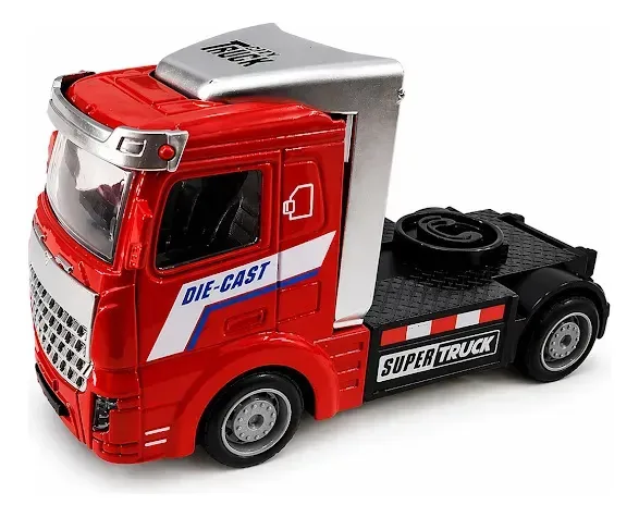 Brinquedo Caminhão Fricção Truck Corrida Divertido Vermelho
