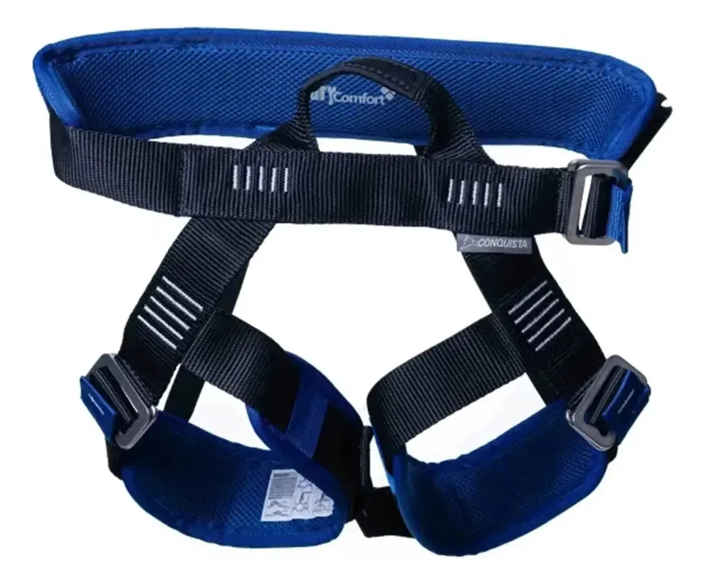 Cadeirinha Rapel Tirolesa Canyoning Comfort Conquista Azul Único