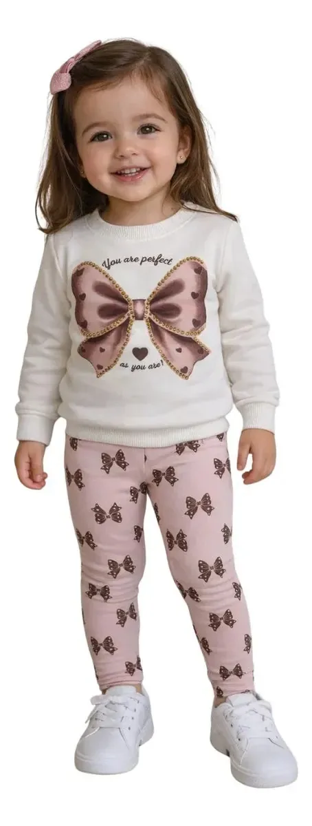 Conjunto Menina Laços Casual Kyly Off White 3