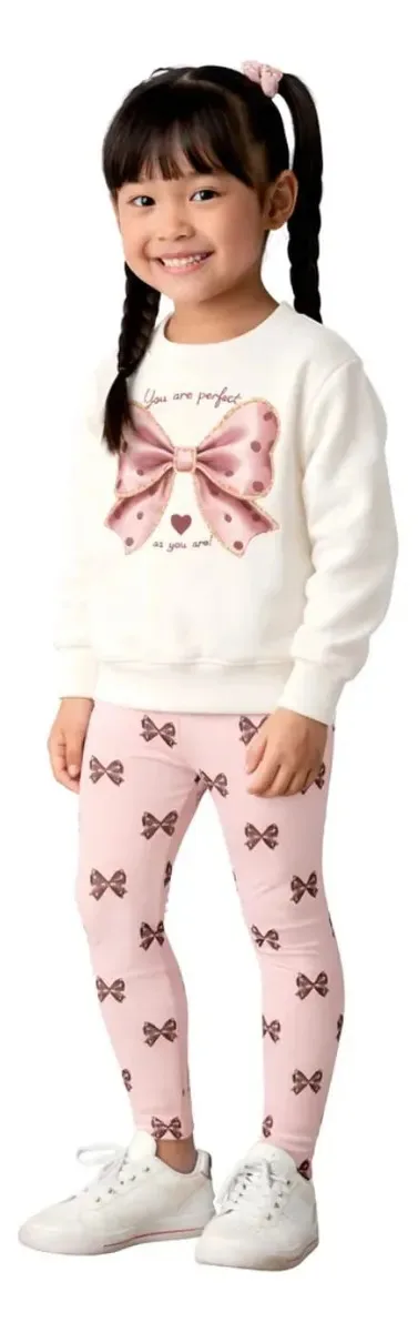 Conjunto Menina Estampa Laços Kyly Off White 6