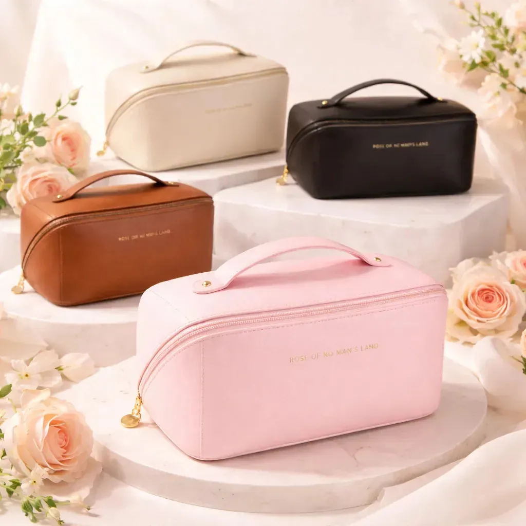Estojo De Toalete Necessaire Bolsa Porta Maquiagem Higiene Organizador Viagem Trabalho Faculdade Academia Unissex Feminino Moda Blogueira Cor Rosa Marca Tche Amo