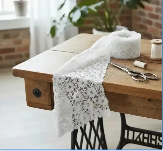 5 Mts Renda Poliamida Jacatrônica 18cm Artesanato Confecção Cor Branco