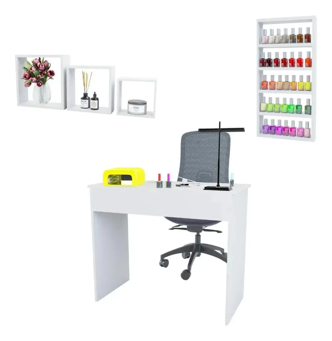 Mesa Manicure Estuddo Para Salão + Expossitor + Nichos Top