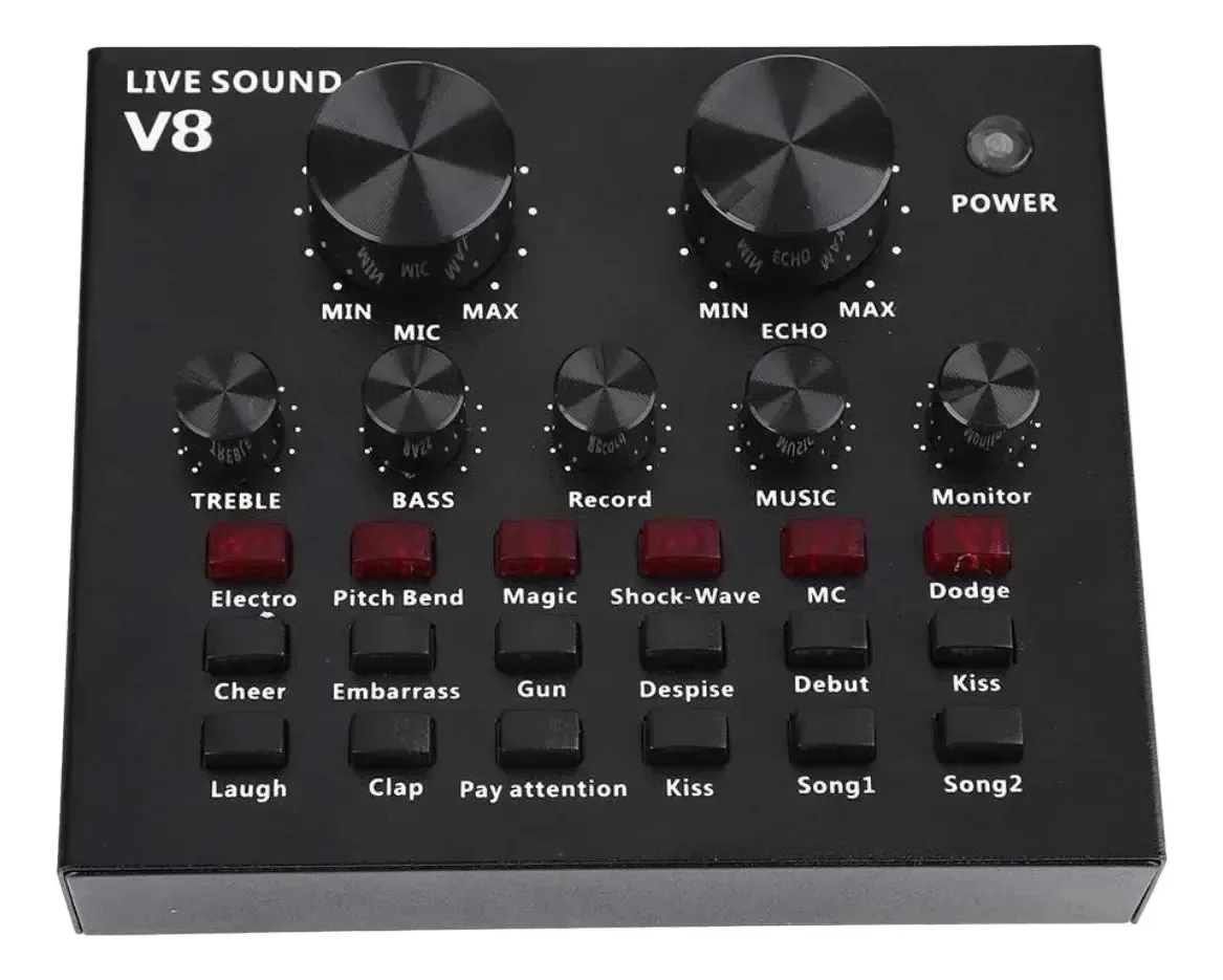 Mixer De Áudio Profissional V8 Para Placa De Som Ao Vivo