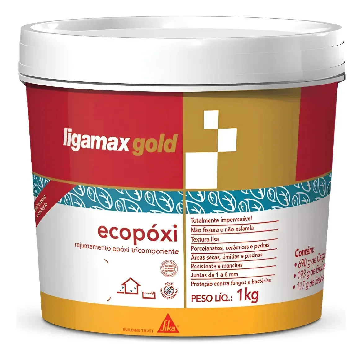 Rejunte Epóxi Piscinas Ligamax Gold Cinza 1kg