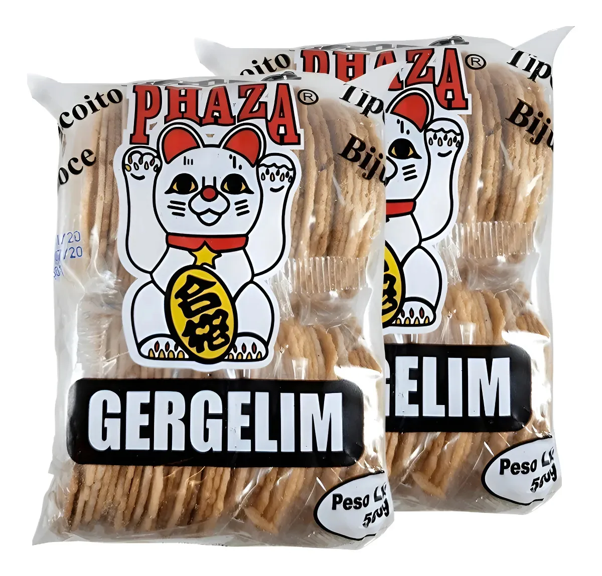 Combo 2 Biscoitos Bijú Fino Sembei De Gergelim Phaza 500g