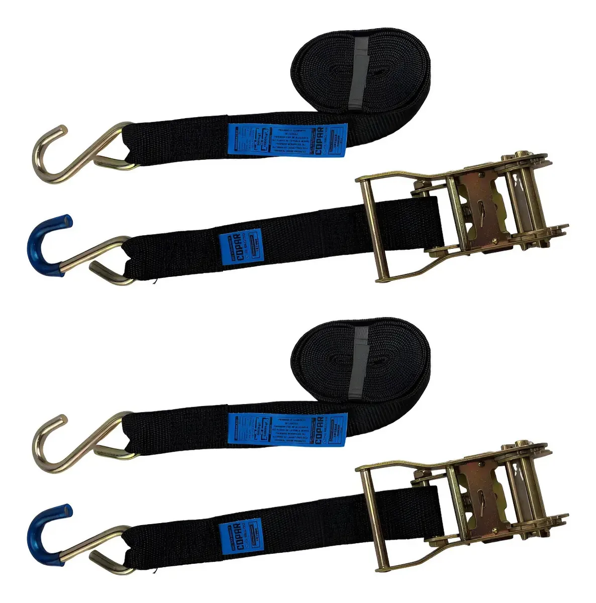 2 Conjunto De Amarração De Cargas 800kg 3m 25mm Gancho S
