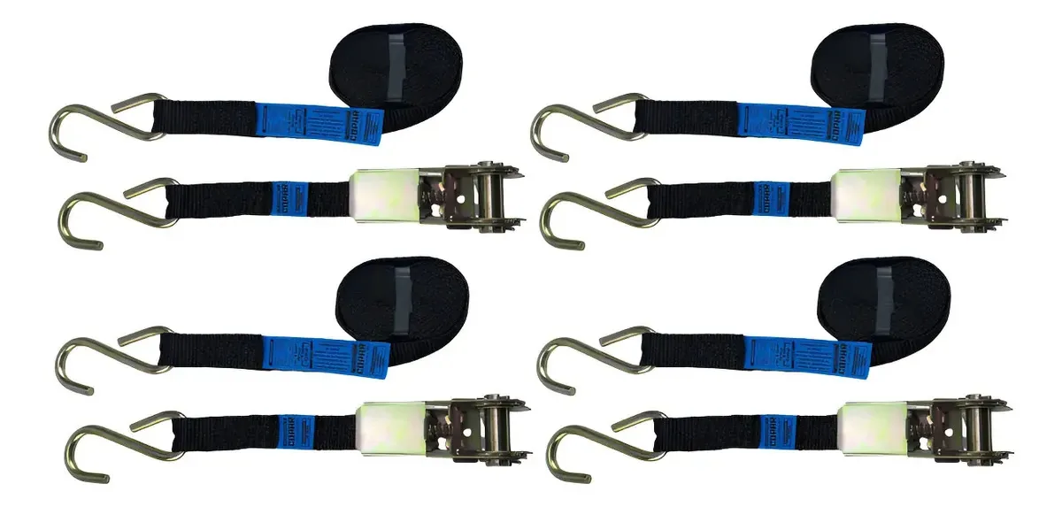 Kit 4 Cintas Para Amarrar Cargas 800kg 3m Gancho S Aço