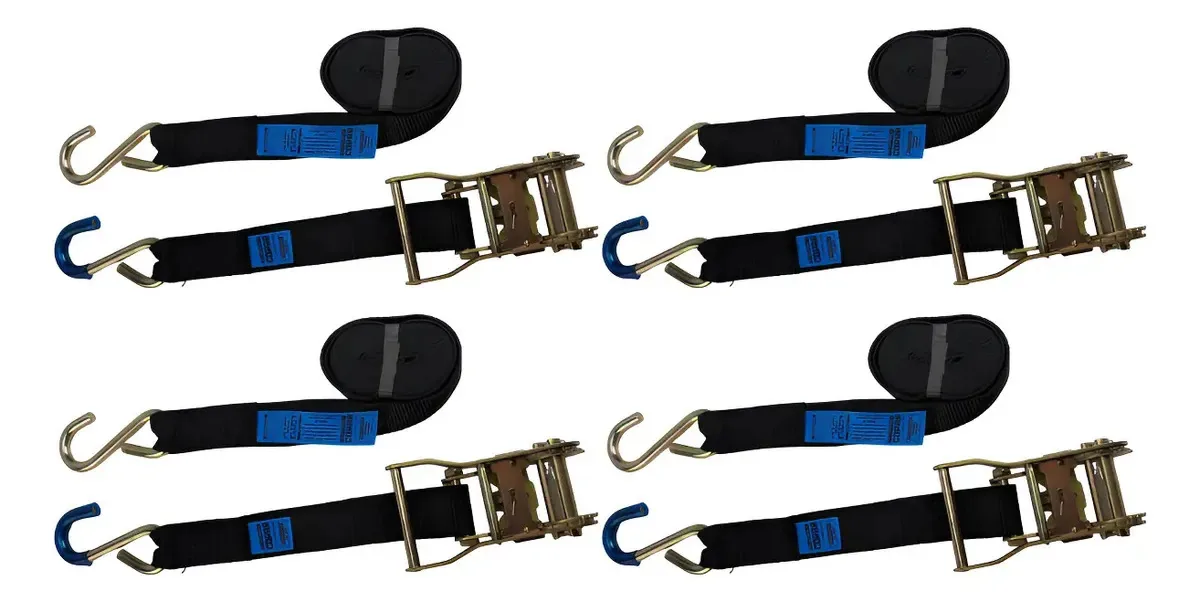 4 Conjunto Amarração Cargas 1,5t 3m 35mm Com Gancho S