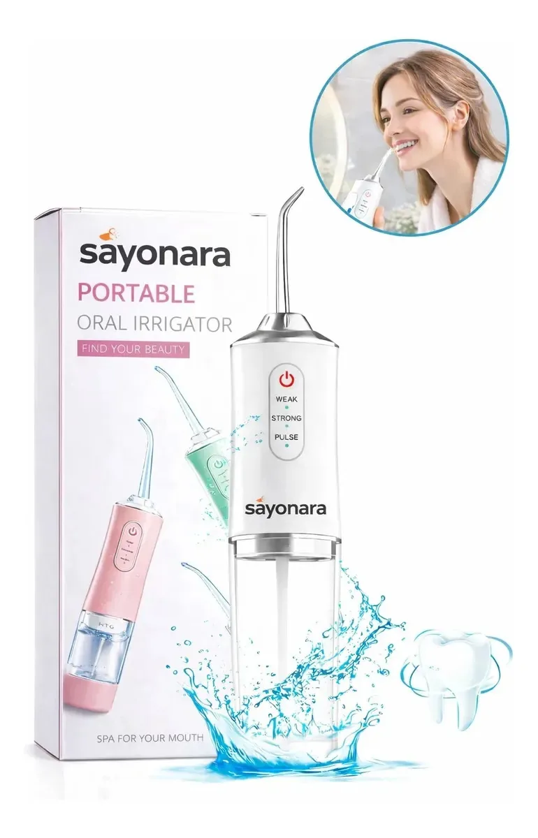 Irrigador Oral Dental Portátil Usb Recarregável Jato De Água Para Limpeza Profunda Higiene Bucal Aparelho Ortodôntico Reservatório Sayonara