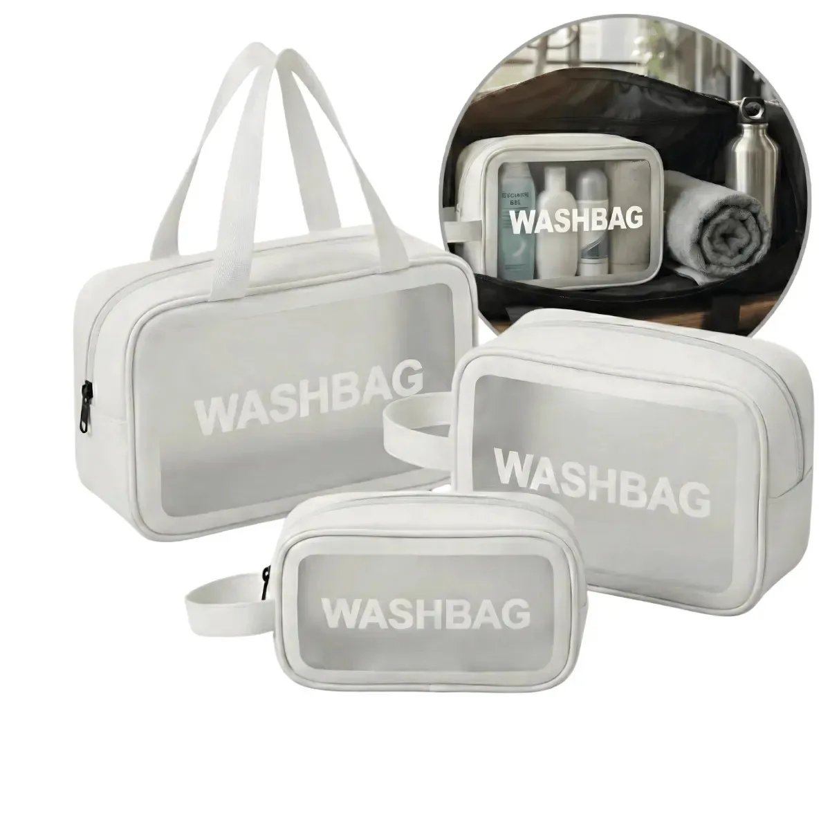 Kit Organizador de Bagagem Mão Santa com 3 Necessaires Impermeáveis para Viagem