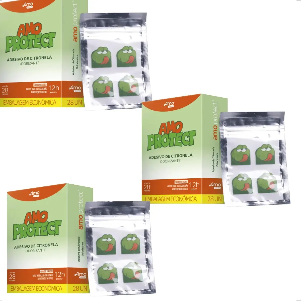 Kit Adesivo Repelente de Citronela para Bebê Amoveri com 84 Unidades