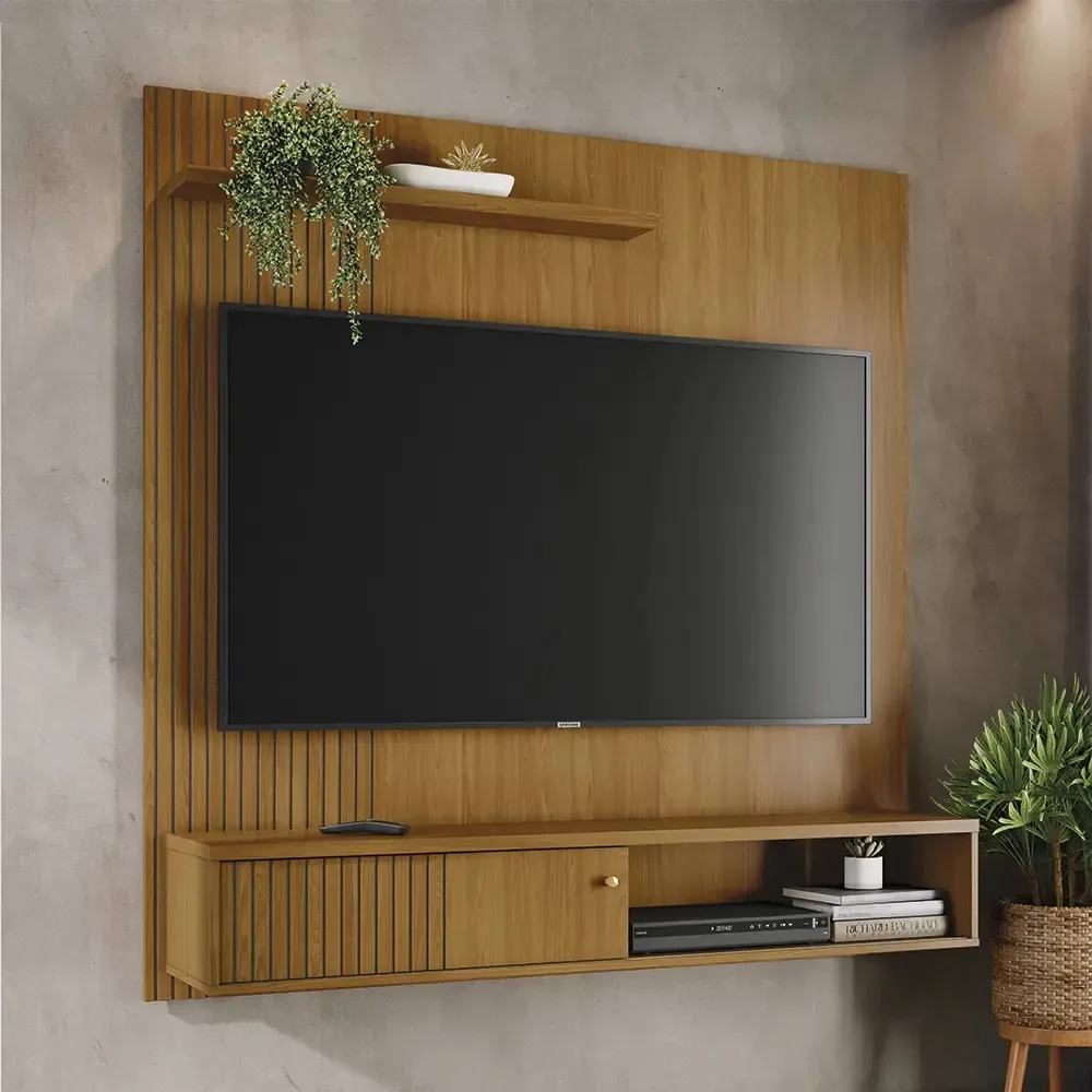 Painel D'Rossi Painel Para TV para TV até 60" cumaru de mdf/mdp