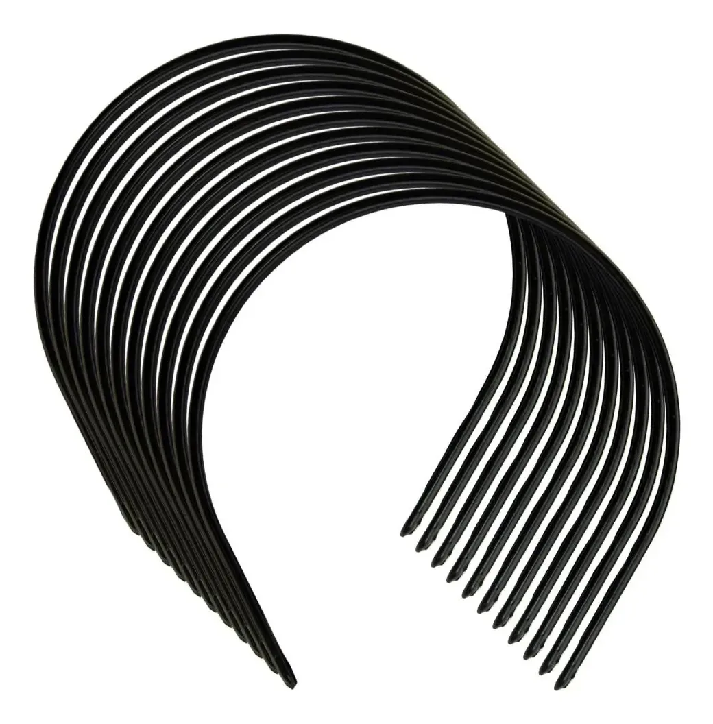 30 Tiaras Arquinho Plástico Branco Unissex Penteado Decorado Cor Preto