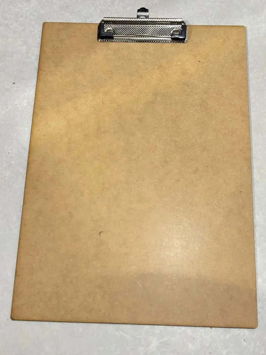 Kit De 5 Pranchetas A4 De Mdf Com Prendedor Garra Metálico