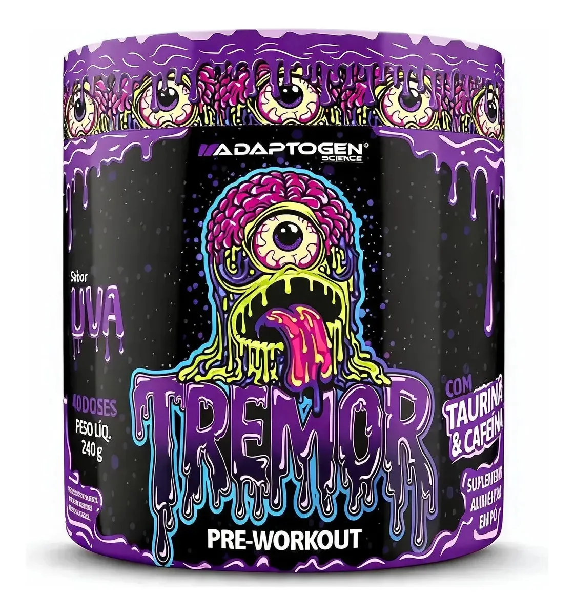 Adaptogen Pre Workout Em Pó 240g - Pré Treino Uva