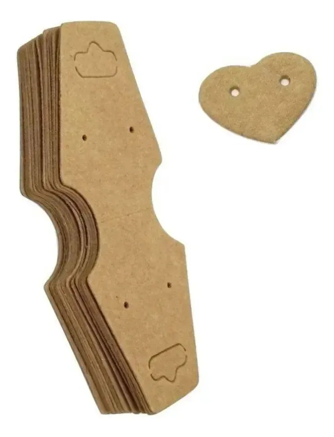 Kit 100 Tags Para Brinco E Pulseira + 100 Tags Coração Kraft