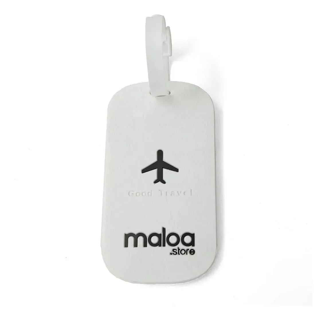 Etiqueta de Bagagem Maloa.Store Good Travel, em PVC Branco Lisa