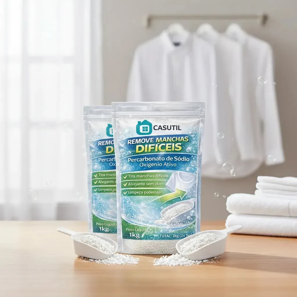 Percarbonato De Sódio Puro 2kg Limpa E Clareia Roupas Branco