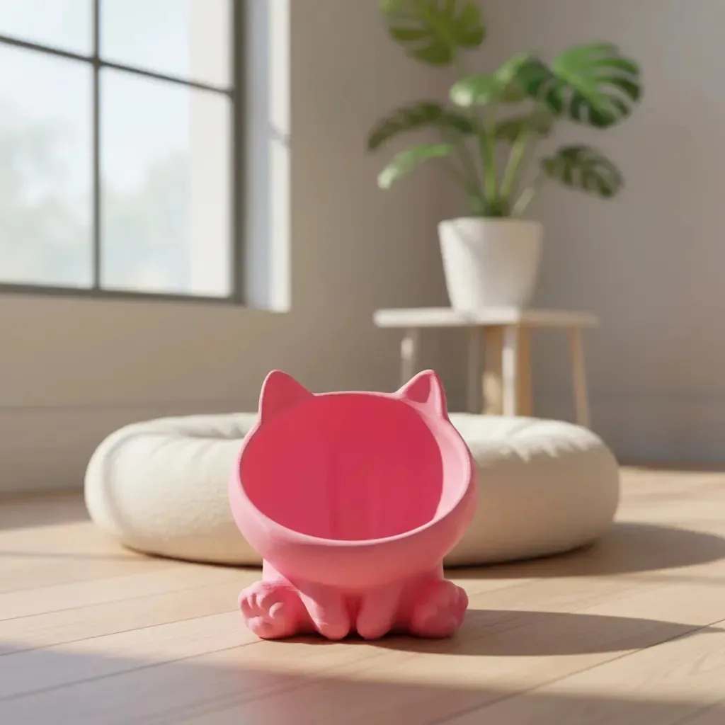 Comedouro Gato Rosa