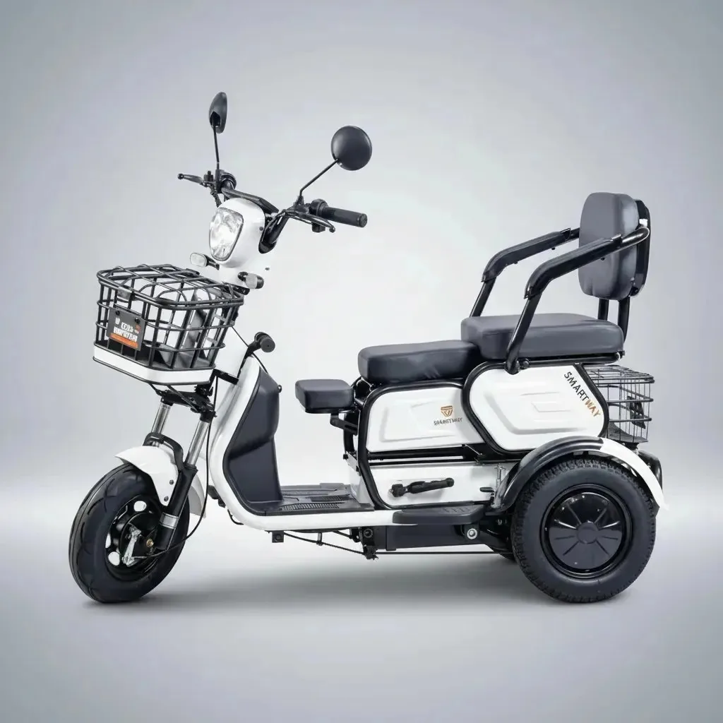 Triciclo Eletrico Adulto Cadeira Idoso 1000w Mobilidade Branco
