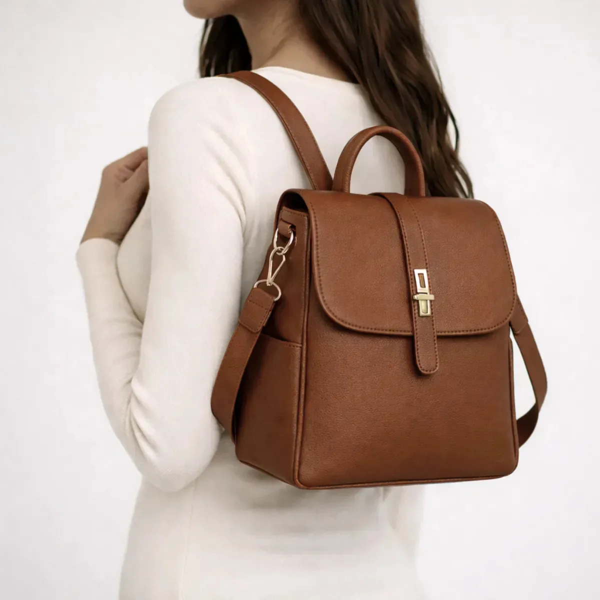 Mochila Feminina Escolar Bolsa Feminina Faculdade Cor Marrom