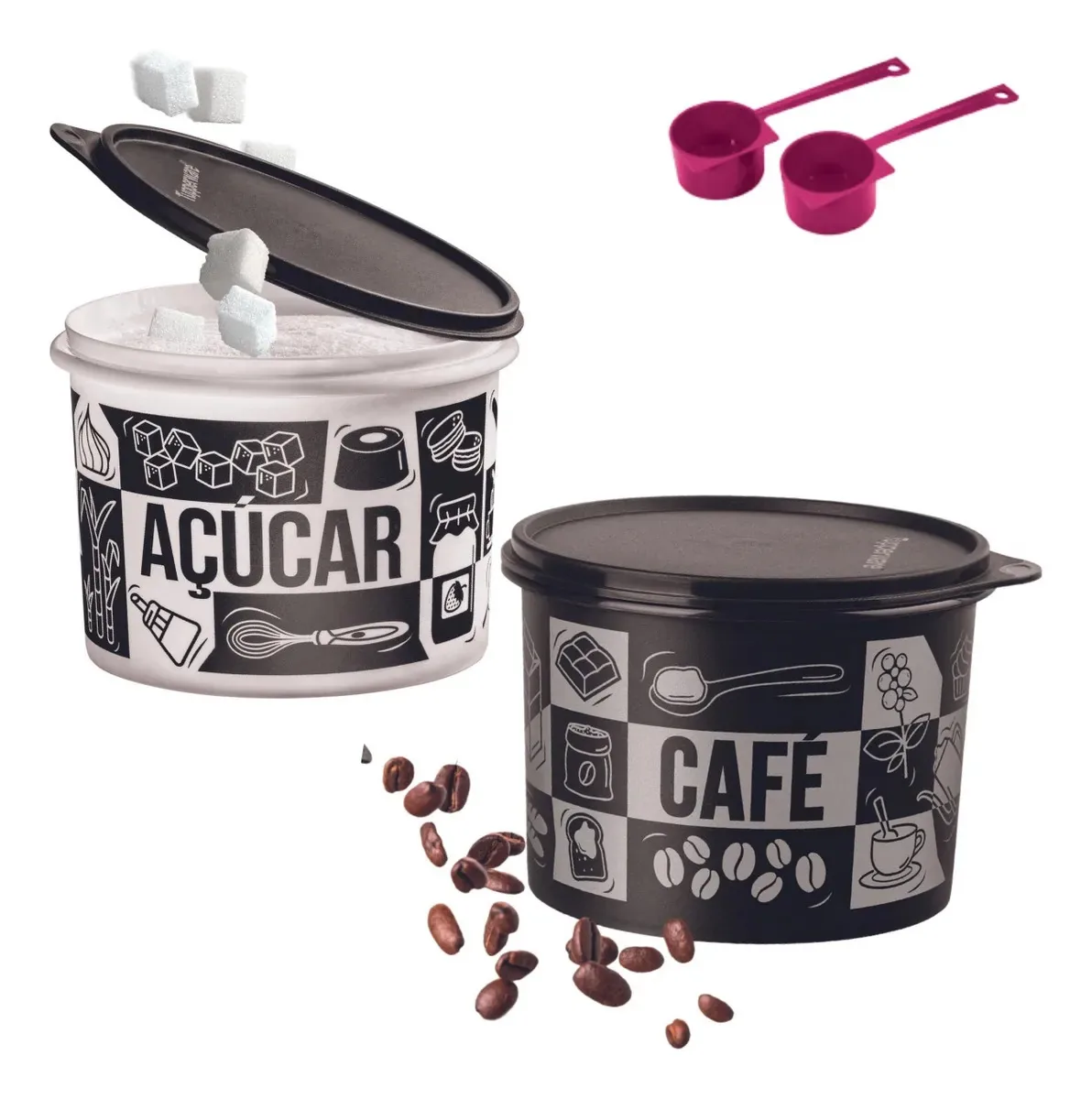 Tupperware - Kit Caixas Açúcar E Café 2 Kg + Cor Pop Box