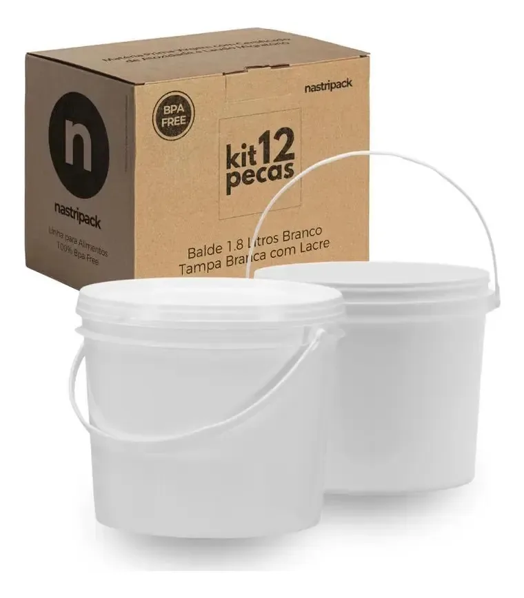 Balde Para Doces E Caldas 1.8l Branco 12 Pçs