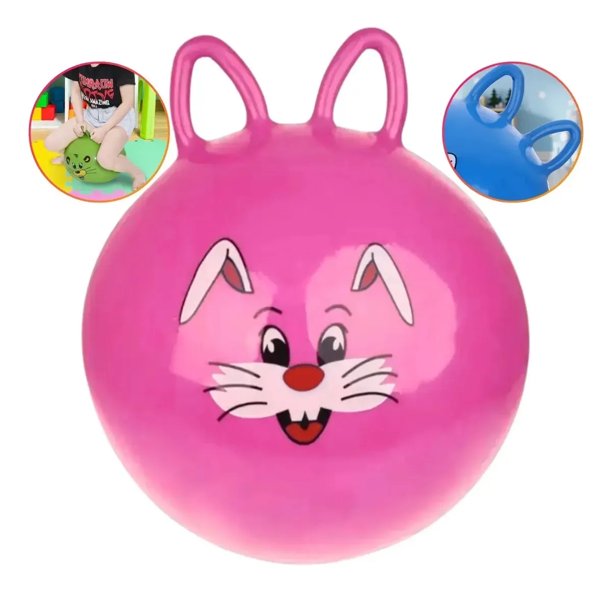 Bola Upa Upa Com Alça Pula Pula Desenhos Coloridos Crianças Cor Rosa