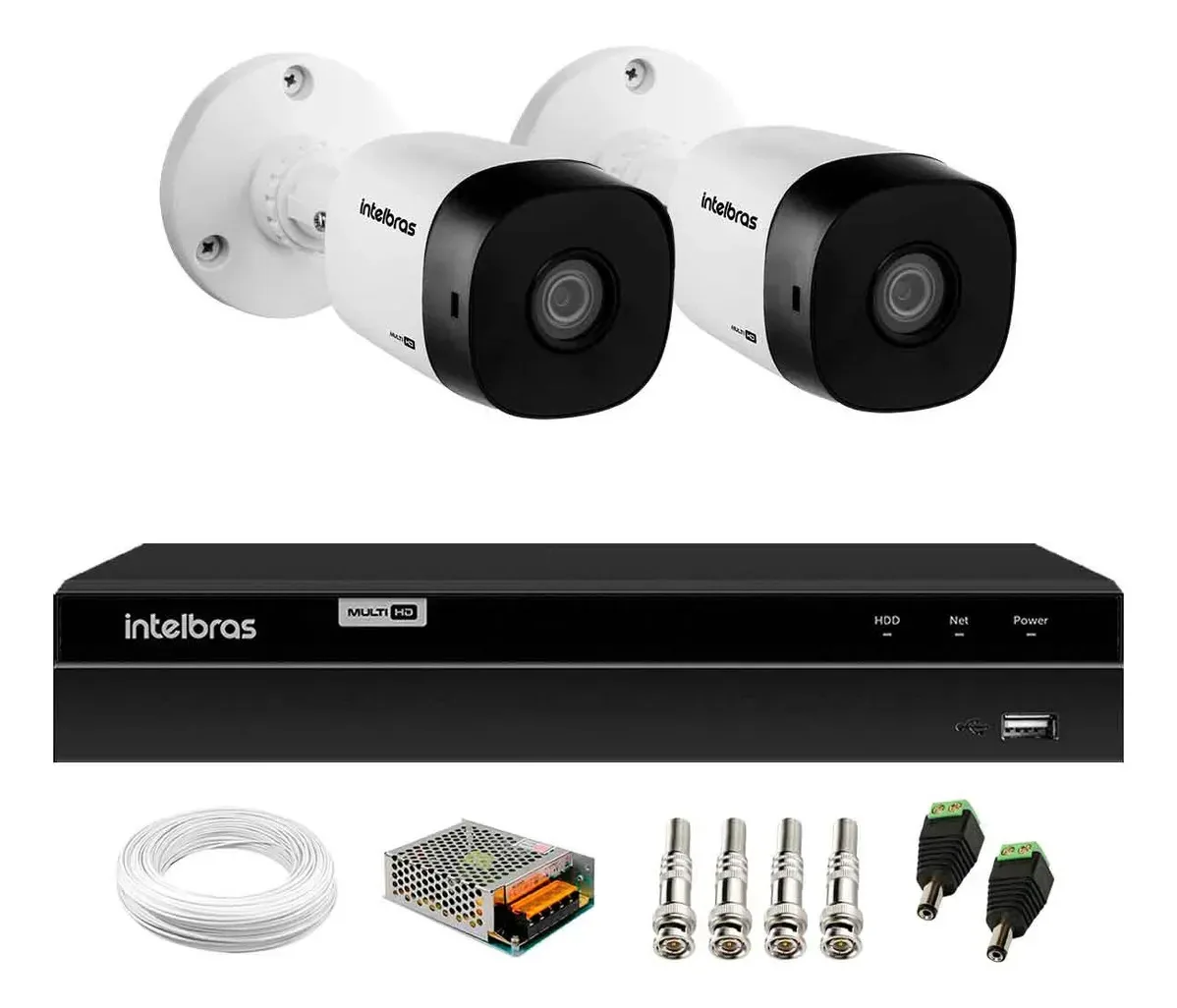 2 Câmeras Intelbras Vhd 1230 B Infra 30m Dvr Mhdx 1204 4ch