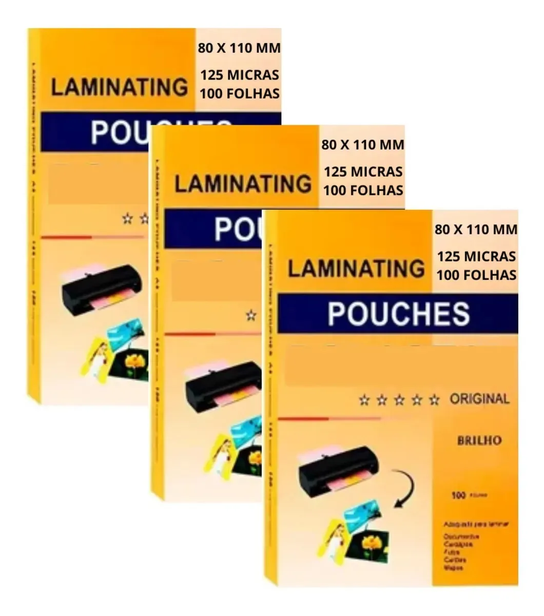 Pack 300 Bolsas para Plastificação de RG e Identidade 80x110 mm