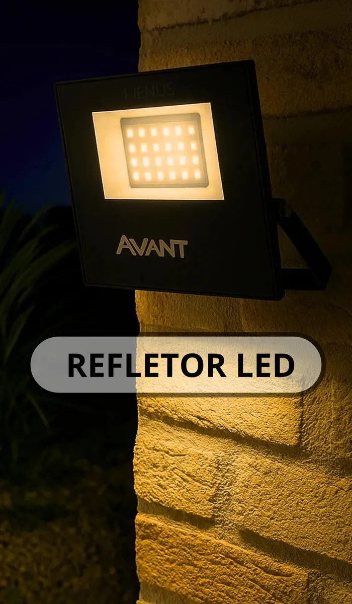 Kit 10 Refletores Avant Led Slim 30w Holofote 3000k Preto Branco-quente