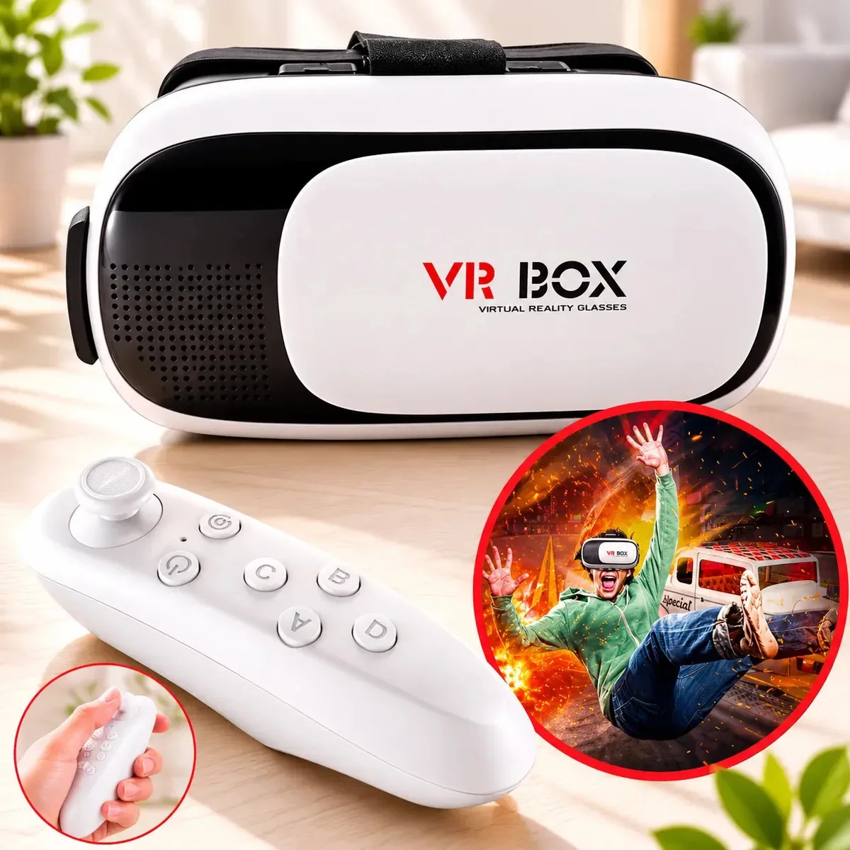 Óculos Realidade Virtual Aumentada 3d Com Controle