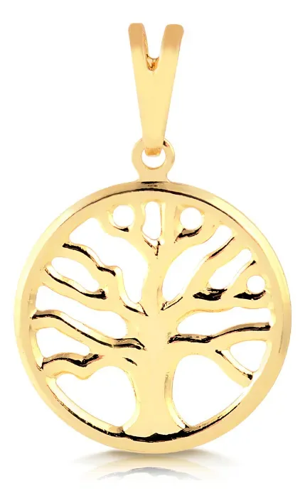 Pingente Árvore Da Vida Banhada A Ouro 18k Beleza E Charme Dourado