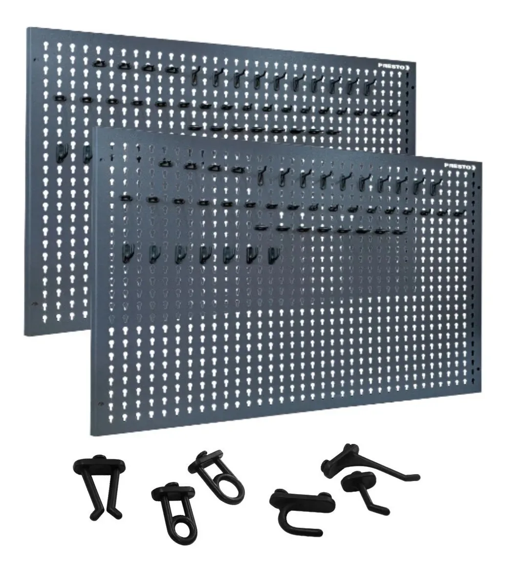 Kit Painel Para Ferramentas 970 X 640mm Presto 2 Uni. Cinza