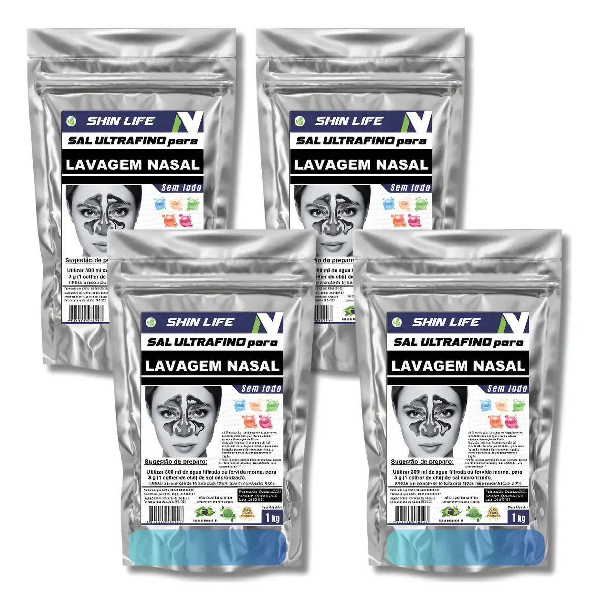 Sal P/ Lavagem Nasal Ultrafino Sem Iodo 4kg Soro Fisiologico