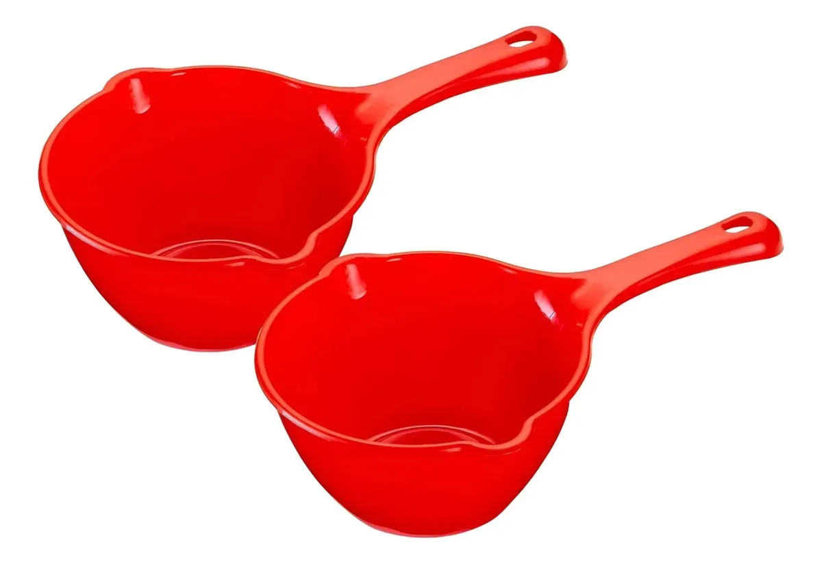 Panelinha Confeiteiro 1l Multiuso Calda Microondas Chantily Vermelho 2 Unid