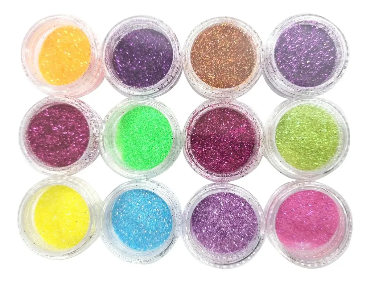 12un Decoração Unhas Glitter Flocado Variados Encapsulamento Cor HS-437
