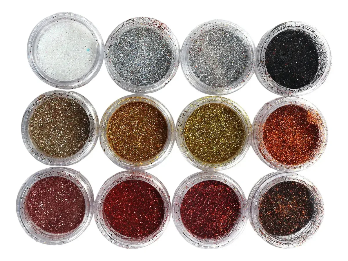 12un Decoração Unhas Glitter Flocado Variados Encapsulamento Cor HS-438