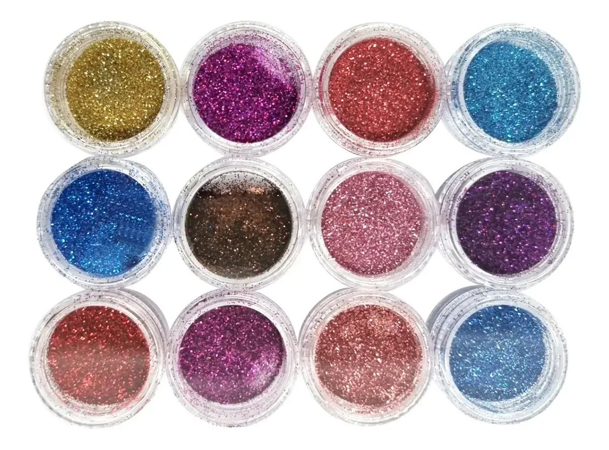 12un Decoração Unhas Glitter Flocado Variados Encapsulamento Cor Hs-439