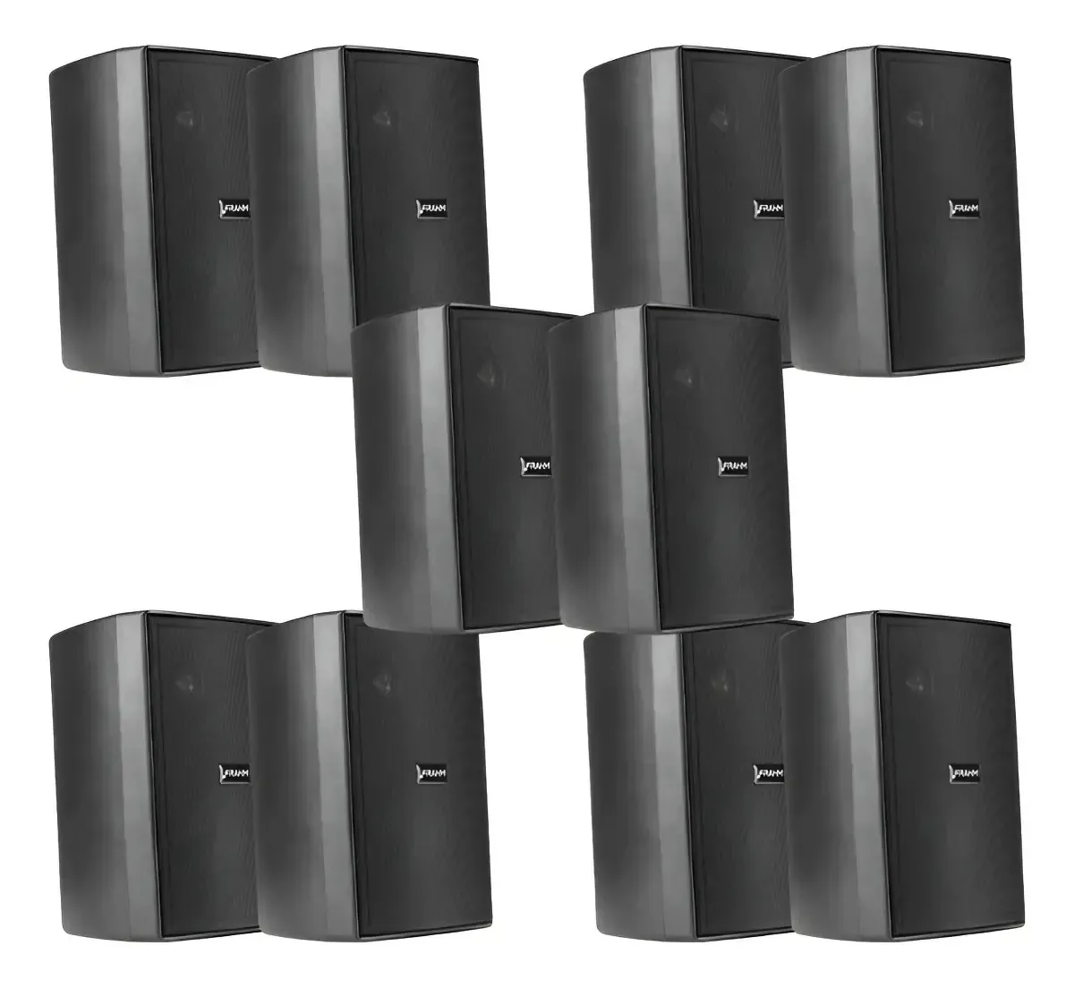 10 Caixas Som Ambiente Frahm New Ps200 C/ Suporte Cor Preto