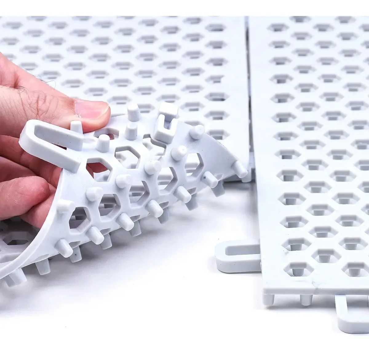 8 Pisos Box Estrado Tapete Modular Banheiro Canil Piscina Branco