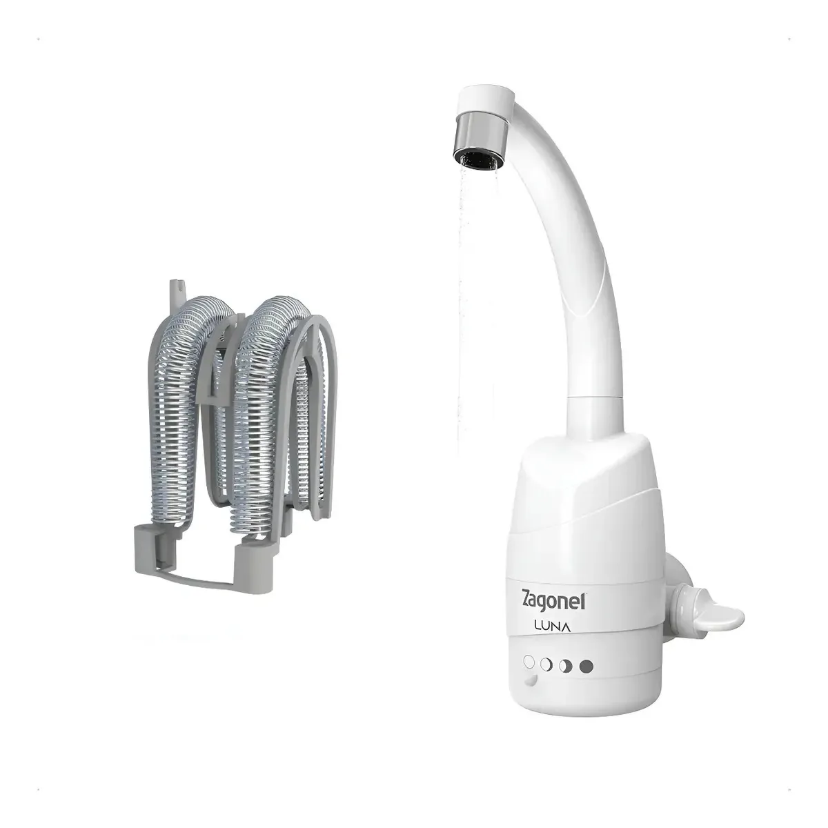 Resistência Torneira Elétrica Luna Zagonel 4 T 5500w Acabamento Cromado Cor Branco