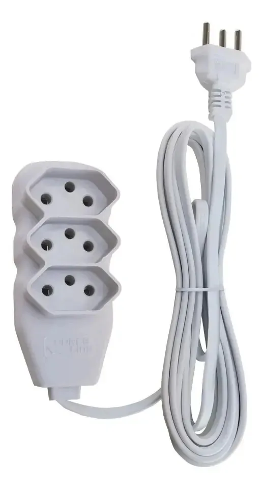 Cabo Extensão 5m 10a Bivolt Ideal Eletrônicos Cor Branco